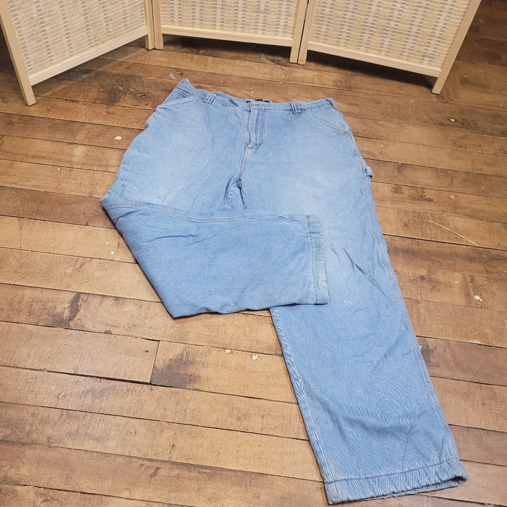 Marino Bay Blue Jeans Men’s  Carpenter Fleece Lined Faded